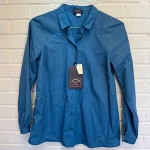 Paul & Shark Blue Button Down Shirt 42 165/84B Swarovski Crystals
